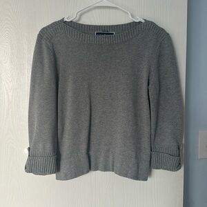 Gray boat neck 100% cotton Karen Scott gray sweater